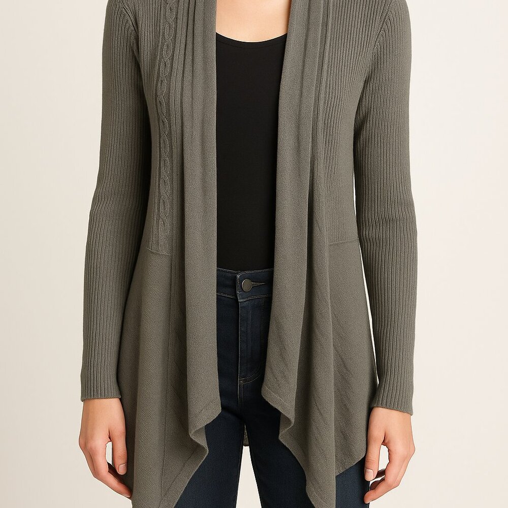 RQT Gray Open Front Cardigan Sweater‎